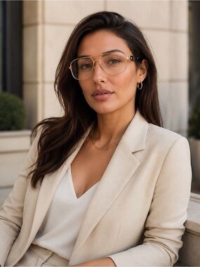 Versace aviator eyeglasses gold VE1287  53-13-145 like new